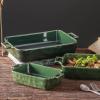 image:imageVICRAYS Ceramic Bakeware Set Porcelain Rectangular Baking Dish Baking Pan Lasagna Pans Casserole Dish Set for Cooking Kitchen Cake Dinner Banquet and Daily Use 3 PCS 15 x 85 Inches RedGreen