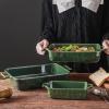 image:imageVICRAYS Ceramic Bakeware Set Porcelain Rectangular Baking Dish Baking Pan Lasagna Pans Casserole Dish Set for Cooking Kitchen Cake Dinner Banquet and Daily Use 3 PCS 15 x 85 Inches RedGreen