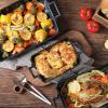 image:imageVICRAYS Ceramic Bakeware Set Porcelain Rectangular Baking Dish Baking Pan Lasagna Pans Casserole Dish Set for Cooking Kitchen Cake Dinner Banquet and Daily Use 3 PCS 15 x 85 Inches RedBlue