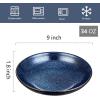 image:imageVicrays 16Piece Kitchen Dinnerware Set Ceramic Fluted Dinner Plates Salad Plates Bowls Set Microwave Oven and Dishwasher Safe Scratch Resistant Suitable for Home Party Restaurant Blue