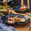 image:imageVicrays 16Piece Kitchen Dinnerware Set Ceramic Fluted Dinner Plates Salad Plates Mug Set Microwave Oven and Dishwasher Safe Scratch Resistant Suitable for Home Party Restaurant Blue