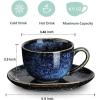 image:imageVicrays 16Piece Kitchen Dinnerware Set Ceramic Fluted Dinner Plates Salad Plates Mug Set Microwave Oven and Dishwasher Safe Scratch Resistant Suitable for Home Party Restaurant Blue