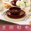image:imageVicrays Ceramic 12 Pieces Dinnerware Set  Dinner Plates Salad Plates Cereal Bowls Set Service for 4  Scratch Resistant Microwave Oven Dishwasher Safe  Cherry RedCherry Red