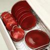 image:imageVicrays Ceramic 12 Pieces Dinnerware Set  Dinner Plates Salad Plates Cereal Bowls Set Service for 4  Scratch Resistant Microwave Oven Dishwasher Safe  Cherry RedCherry Red