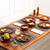 image:imageVicrays Ceramic 12 Pieces Dinnerware Set  Dinner Plates Salad Plates Cereal Bowls Set Service for 4  Scratch Resistant Microwave Oven Dishwasher Safe  Cherry RedCherry Red