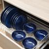 image:imageVicrays Ceramic 12 Pieces Dinnerware Set  Dinner Plates Salad Plates Cereal Bowls Set Service for 4  Scratch Resistant Microwave Oven Dishwasher Safe  Cherry RedBlue