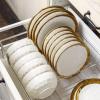 image:imageVicrays Ceramic 12 Pieces Dinnerware Set  Dinner Plates Salad Plates Cereal Bowls Set Service for 4  Scratch Resistant Microwave Oven Dishwasher Safe  Cherry RedWhite with Golden
