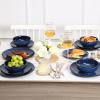 image:imageVicrays Ceramic 12 Pieces Dinnerware Set  Dinner Plates Salad Plates Cereal Bowls Set Service for 4  Scratch Resistant Microwave Oven Dishwasher Safe  Cherry RedShallow Blue