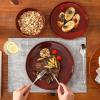 image:imageVicrays Ceramic 12 Pieces Dinnerware Set  Dinner Plates Salad Plates Cereal Bowls Set Service for 4  Scratch Resistant Microwave Oven Dishwasher Safe  Cherry RedCherry Red