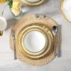 image:imageVicrays Ceramic 12 Pieces Dinnerware Set  Dinner Plates Salad Plates Cereal Bowls Set Service for 4  Scratch Resistant Microwave Oven Dishwasher Safe  Cherry RedWhite with Golden