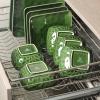 image:imageVicrays Ceramic 18 Pieces Square Dinnerware Set  Dinner Plates Salad Plates Cereal Bowls Set Service for 6  Scratch Resistant Microwave Oven Dishwasher Safe  GreenGreen