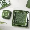 image:imageVicrays Ceramic 18 Pieces Square Dinnerware Set  Dinner Plates Salad Plates Cereal Bowls Set Service for 6  Scratch Resistant Microwave Oven Dishwasher Safe  GreenGreen