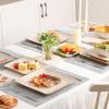 image:imageVicrays Ceramic 18 Pieces Square Dinnerware Set  Dinner Plates Salad Plates Cereal Bowls Set Service for 6  Scratch Resistant Microwave Oven Dishwasher Safe  GreenBeige