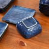 image:imageVicrays Ceramic 18 Pieces Square Dinnerware Set  Dinner Plates Salad Plates Cereal Bowls Set Service for 6  Scratch Resistant Microwave Oven Dishwasher Safe  GreenBlue