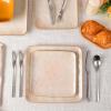 image:imageVicrays Ceramic 18 Pieces Square Dinnerware Set  Dinner Plates Salad Plates Cereal Bowls Set Service for 6  Scratch Resistant Microwave Oven Dishwasher Safe  GreenBeige