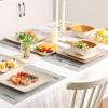 image:imageVicrays Ceramic 18 Pieces Square Dinnerware Set  Dinner Plates Salad Plates Cereal Bowls Set Service for 6  Scratch Resistant Microwave Oven Dishwasher Safe  GreenBeige