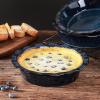 image:imageVicrays Ceramic Pie Pan  9 Inch Round Fluted and Deep Pie Dish for Tart Pizza Quiche Pot Pies Cake  Reactive Glaze GreenBlue