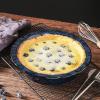image:imageVicrays Ceramic Pie Pan  9 Inch Round Fluted and Deep Pie Dish for Tart Pizza Quiche Pot Pies Cake  Reactive Glaze GreenBlue