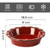 image:imageVicrays Ceramic Pie Pan  9 Inch Round Fluted and Deep Pie Dish for Tart Pizza Quiche Pot Pies Cake  Reactive Glaze GreenCherry Red