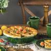 image:imageVicrays Ceramic Pie Pan  9 Inch Round Fluted and Deep Pie Dish for Tart Pizza Quiche Pot Pies Cake  Reactive Glaze GreenGreen