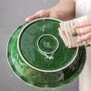 image:imageVicrays Ceramic Pie Pan  9 Inch Round Fluted and Deep Pie Dish for Tart Pizza Quiche Pot Pies Cake  Reactive Glaze GreenGreen