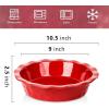 image:imageVicrays Ceramic Pie Pan  9 Inch Round Fluted and Deep Pie Dish for Tart Pizza Quiche Pot Pies Cake  Reactive Glaze GreenScarlet Red