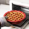 image:imageVicrays Ceramic Pie Pan  9 Inch Round Fluted and Deep Pie Dish for Tart Pizza Quiche Pot Pies Cake  Reactive Glaze GreenScarlet Red