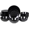 image:imageVicrays 18 Piece Kitchen Ceramic Dinnerware Set Ceramic Fluted Dinner Plate Coffee Mug Bowl Set Microwave Oven and Dishwasher Safe Scratch Resistant Suitable for Home Parties and Restaurants