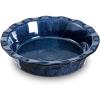image:imageVicrays Ceramic Pie Pan  9 Inch Round Fluted and Deep Pie Dish for Tart Pizza Quiche Pot Pies Cake  Reactive Glaze GreenBlue