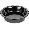 image:imageVicrays Ceramic Pie Pan  9 Inch Round Fluted and Deep Pie Dish for Tart Pizza Quiche Pot Pies Cake  Reactive Glaze GreenBright Black