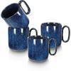 image:imagevicrays Ceramic Coffee Mug Set  18 Ounce Large Stoneware Mug for Men Women  Unique Glazed Porcelain Mugs with Handle for Coffee Latte Tea Milk Cocoa  Set of 4 GreenStarry Blue