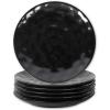 image:imagevicrays Ceramic Dessert Salad Plates 8 Inch Microwave Oven and Dishwasher Safe Round Porcelain Fluted Suitable for Snacks Appetizer Home Party Restaurant  Set of 6 RedBlack