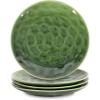 image:imagevicrays Ceramic Dessert Salad Plates 8 Inch Set of 4 Round Microwave Oven and Dishwasher Safe Scratch Resistant Porcelain Fluted Suitable for Snacks Appetizer Home Restaurant BlueGreen