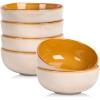 image:imagevicrays Ceramic Salad Bowls Set for Kitchen Serving  26 Ounce Soup Bowls Pasta Bowls Chip Resistant Dishwasher Microwave Safe Large Fluted stoneware Set of 6 GreenBeige