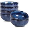 image:imagevicrays Ceramic Salad Bowls Set for Kitchen Serving  26 Ounce Soup Bowls Pasta Bowls Chip Resistant Dishwasher Microwave Safe Large Fluted stoneware Set of 6 GreenBlue