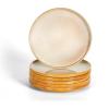 image:imagevicrays Ceramic Salad Plates Set  Porcelain 8 Inch Flat Dessert Appetizer Plate for Lunch Home Party Restaurant  Scratch Resistant Microwave Oven and Dishwasher Safe  Set of 6 BeigeBeige