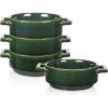 image:imagevicrays Ceramic Soup Bowls with Handles 24 Oz Porcelain Soup Crocks for French Onion Soup Cereal Beef Stew Chill Pasta Pot Pies Microwave and Oven Safe Set of 4 RedGreen