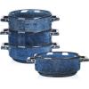 image:imagevicrays Ceramic Soup Bowls with Handles 24 Oz Porcelain Soup Crocks for French Onion Soup Cereal Beef Stew Chill Pasta Pot Pies Microwave and Oven Safe Set of 4 RedBlue