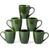 image:imagevicrays Coffee Mug Set 12 Ounce Ceramic Mug for Men Women Unique Glazed Mugs with Handle for Coffee Tea Milk Cocoa Cereal  Set of 6 RedGreen