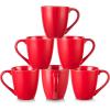 image:imagevicrays Coffee Mug Set 12 Ounce Ceramic Mug for Men Women Unique Glazed Mugs with Handle for Coffee Tea Milk Cocoa Cereal  Set of 6 RedRed