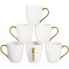 image:imagevicrays Coffee Mug Set 12 Ounce Ceramic Mug for Men Women Unique Glazed Mugs with Handle for Coffee Tea Milk Cocoa Cereal  Set of 6 RedWhite with Golden