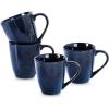 image:imagevicrays Coffee Mug Set 12 Ounce Set of 4 Ceramic Mug for Men Women Unique Glazed Mugs with Handle for Coffee Tea Milk Cocoa CerealblueBlue