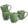 image:imagevicrays Coffee Mug Set 12 Ounce Set of 4 Ceramic Mug for Men Women Unique Glazed Mugs with Handle for Coffee Tea Milk Cocoa CerealblueGreen