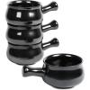 image:imagevicrays French Onion Soup Bowls With Handles 26 Ounce for Soup Chili Beef Stew Chip Resistant Dishwasher Microwave Safe Set of 4 RedBlack