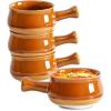 image:imagevicrays French Onion Soup Bowls With Handles 26 Ounce for Soup Chili Beef Stew Chip Resistant Dishwasher Microwave Safe Set of 4 RedBrown