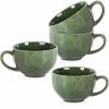 image:imagevicrays Jumbo Soup Mug Coffee Large  27 oz Ceramic Wide Oversized Extra Big Handle Bowls Latte Friends Mug Set Gaint Cereal Oatmeal Cappuccino Cup Set of 4  RedGreen