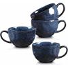 image:imagevicrays Jumbo Soup Mug Coffee Large  27 oz Ceramic Wide Oversized Extra Big Handle Bowls Latte Friends Mug Set Gaint Cereal Oatmeal Cappuccino Cup Set of 4  RedBlue