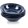 image:imagevicrays Wide Rim Soup Bowls  27oz Ceramic Pasta Plates Bowl Set of 4 for Gumbo Salad Spaghetti Dipping Bread Dishes Home Restaurant Use  Microwave Dishwasher Oven Safe  BlueBlue