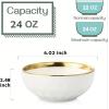 image:imagevicrays 18Piece Kitchen Dinnerware Set Ceramic Dinner Plates Salad Plates Bowls Set Coffee Mug Set Dishwasher Safe Not Microwave or Oven Safe Scratch Resistant Party  White with Golden