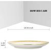 image:imagevicrays 18Piece Kitchen Dinnerware Set Ceramic Dinner Plates Salad Plates Bowls Set Coffee Mug Set Dishwasher Safe Not Microwave or Oven Safe Scratch Resistant Party  White with Golden